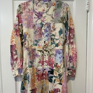 NEW Zara XL Floral Dress with Belt